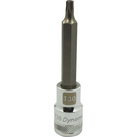Dynamic Tools 1/2 Drive Torx Head, T30 Long Bit, Chrome Finish Socket D013730